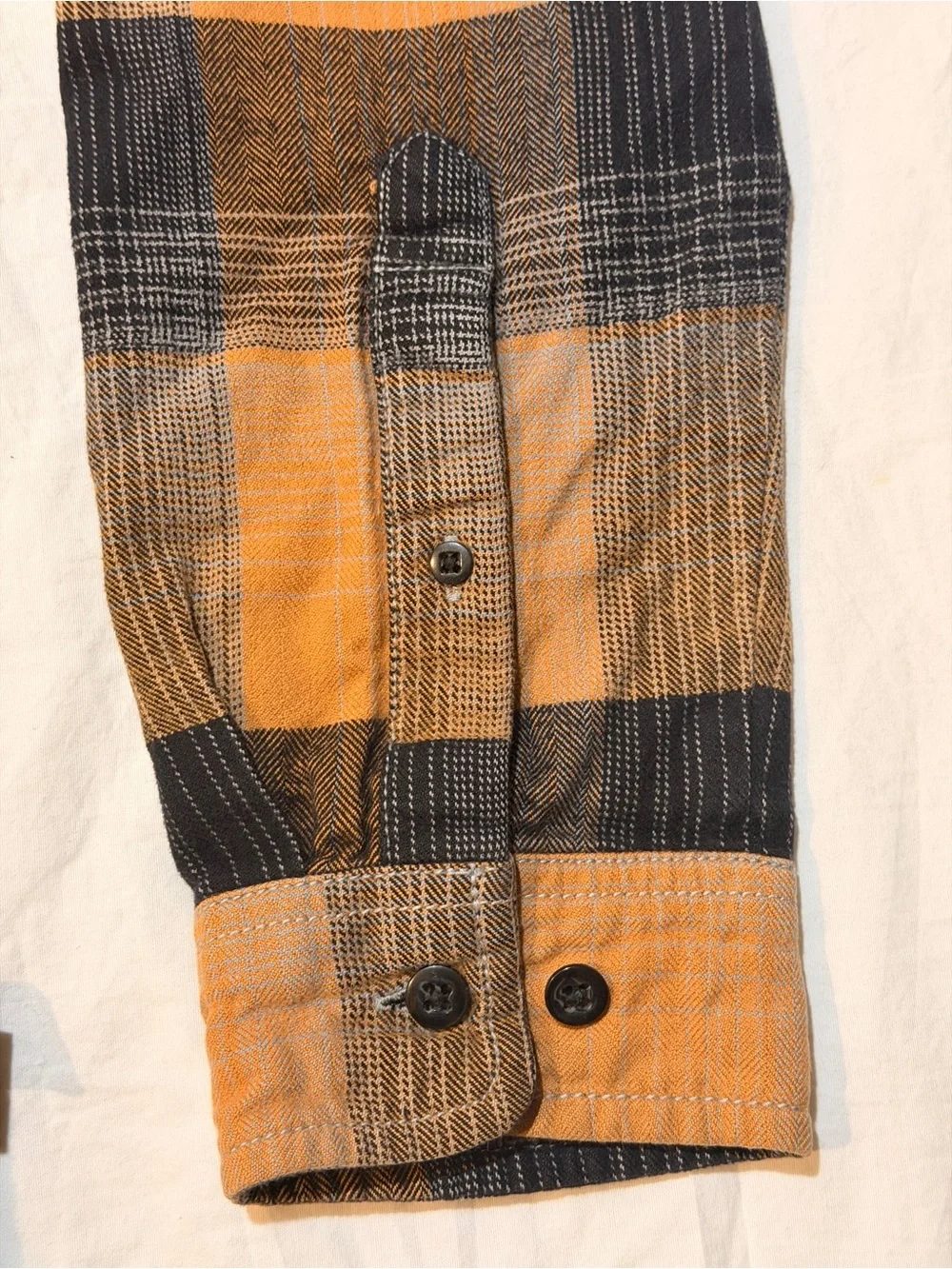 The North Face Orange and Black Plaid Button-Down Shirt Size M